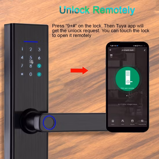 Tuya WiFi 電子スマートロック (指紋/パスワード/カード/キーロック解除付き)