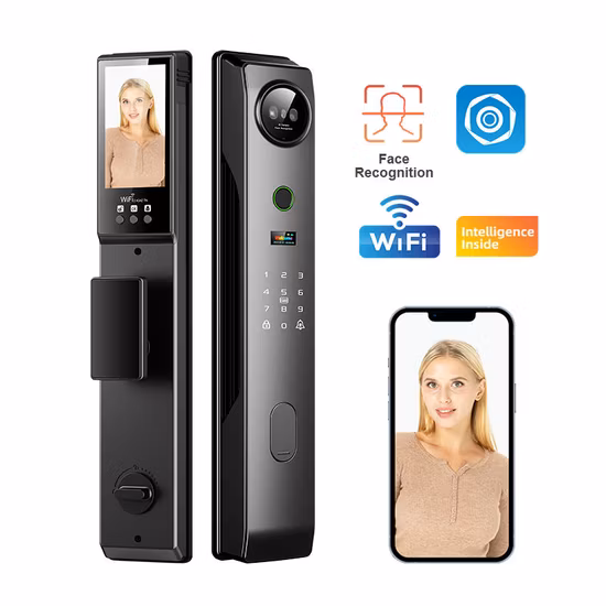 Tuya スマート 3D 顔認識スマート自動デジタルセキュリティドアロックカメラ指紋付きインテリジェントロック