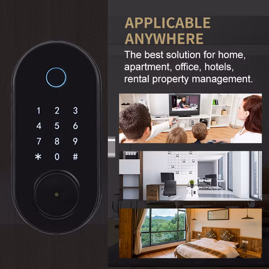 スマート指紋ドアロック、リバーシブルハンドル付きキーレスエントリードアロック、6 in 1タッチスクリーンキーパッドデジタル